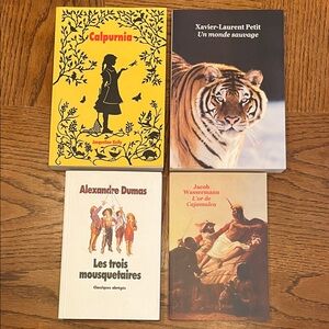 Set of 4 Paperback Books in French, 11-12yo and above